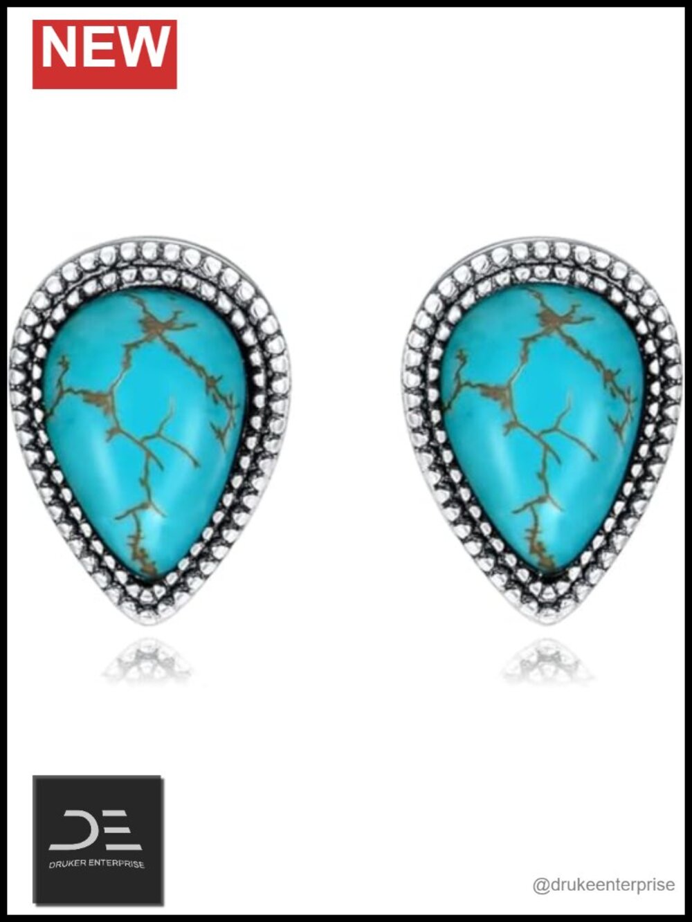 925 Sterling Silver Teardrop Gemstone Stud Earrings